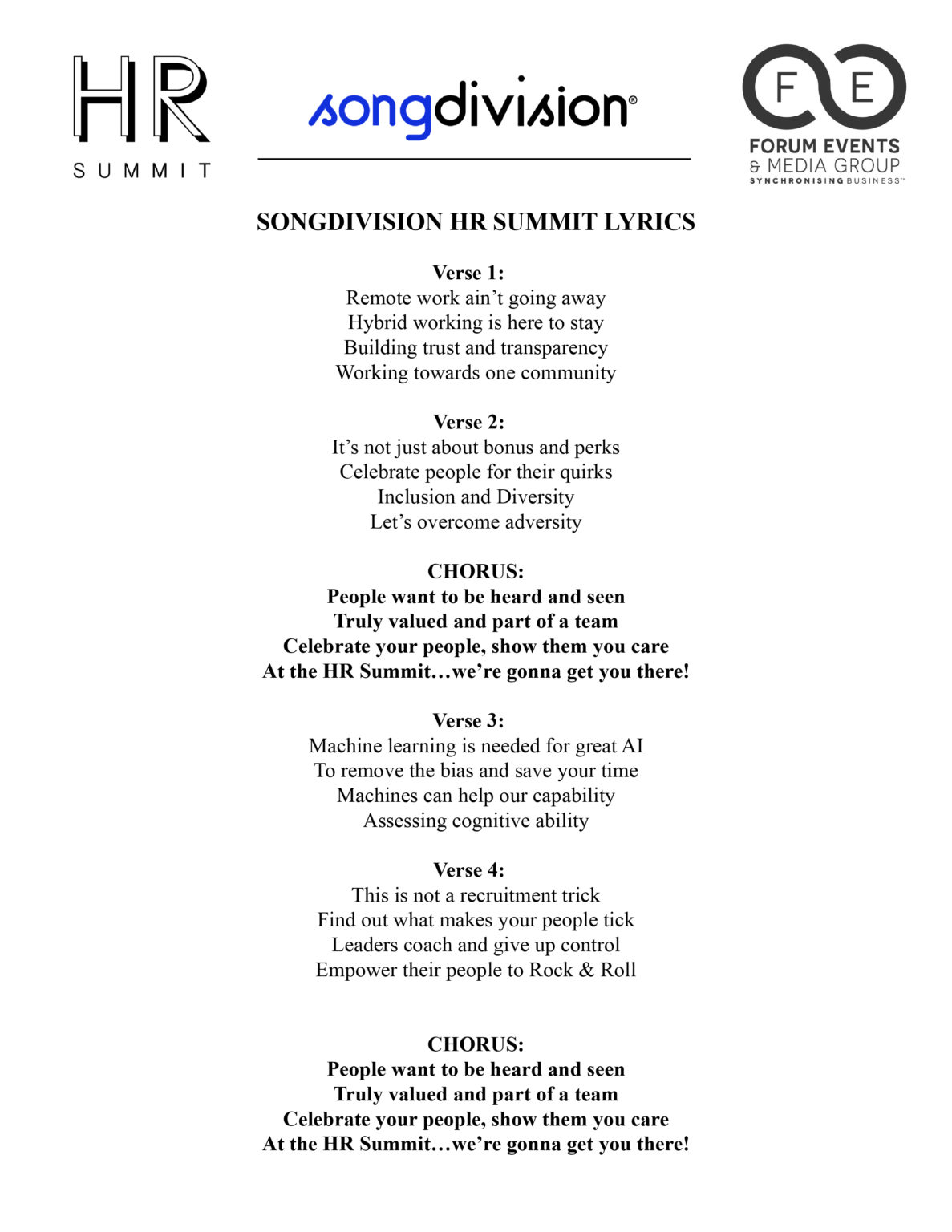 HR Summit London Team Anthem with SongDivision SongDivision